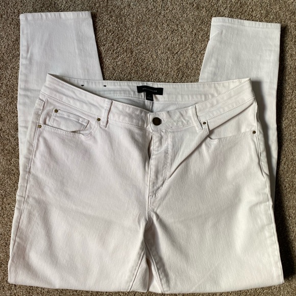 EUC Ann Taylor Womens Skinny Ankle Curvey Pant in White - Size 10 - Picture 1 of 4